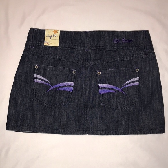 Tyte Jeans Denim Blue Mini Skirt NWT Size 5 - Picture 4 of 5
